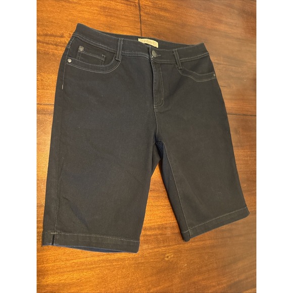 Nine West Vintage America Super Stretch Bermuda Shorts Black‎ Size 10 - Picture 1 of 3